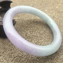 Load image into Gallery viewer, 10% OFF- 57/58/59mm Certified Natural Lavender Jadeite Emerald A*Jade HandCarved Lucky Round Bracelet Bangle GX275