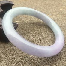 Load image into Gallery viewer, 10% OFF- 57/58/59mm Certified Natural Lavender Jadeite Emerald A*Jade HandCarved Lucky Round Bracelet Bangle GX275