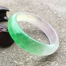 Load image into Gallery viewer, 10% OFF- 54/55/56mm Certified Natural 3 Color Jadeite Emerald A*Jade HandCarved Lucky Bracelet Bangle GX627