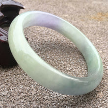 Load image into Gallery viewer, 10% OFF- 56/57/58mm Certified Natural Lavender Jadeite Emerald A*Jade HandCarved Lucky Bracelet Bangle GX056