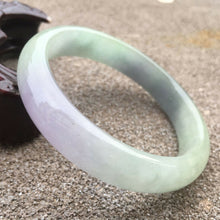 Load image into Gallery viewer, 10% OFF- 56/57/58mm Certified Natural Lavender Jadeite Emerald A*Jade HandCarved Lucky Bracelet Bangle GX056