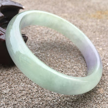Load image into Gallery viewer, 10% OFF- 56/57/58mm Certified Natural Lavender Jadeite Emerald A*Jade HandCarved Lucky Bracelet Bangle GX056