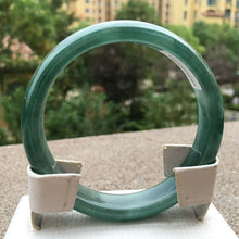 Load image into Gallery viewer, 10% OFF- 58/59/60mm Certified Natural Oily Green Jadeite Emerald A*Jade HandCarved Lucky Bracelet Bangle x3281