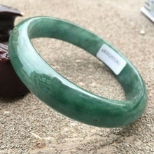 Load image into Gallery viewer, 10% OFF- 58/59/60mm Certified Natural Oily Green Jadeite Emerald A*Jade HandCarved Lucky Bracelet Bangle x3281