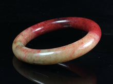 Load image into Gallery viewer, 10% OFF- 57/58/59mm Certified Natural Red Jadeite Emerald A*Jade HandCarved Lucky Jade Round Bangle A081