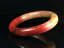 Load image into Gallery viewer, 10% OFF- 57/58/59mm Certified Natural Red Jadeite Emerald A*Jade HandCarved Lucky Jade Round Bangle A081