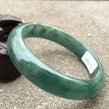 Load image into Gallery viewer, 10% OFF- 58/59/60mm Certified Natural Oily Green Jadeite Emerald A*Jade HandCarved Lucky Bracelet Bangle x3282