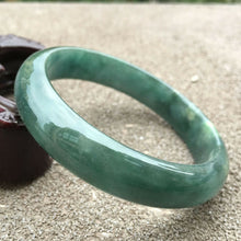 Load image into Gallery viewer, 10% OFF- 58/59/60mm Certified Natural Oily Green Jadeite Emerald A*Jade HandCarved Lucky Bracelet Bangle x3282