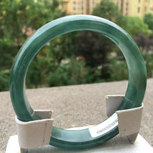 Load image into Gallery viewer, 10% OFF- 58/59/60mm Certified Natural Oily Green Jadeite Emerald A*Jade HandCarved Lucky Bracelet Bangle x3289