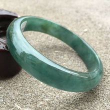 Load image into Gallery viewer, 10% OFF- 58/59/60mm Certified Natural Oily Green Jadeite Emerald A*Jade HandCarved Lucky Bracelet Bangle x3289