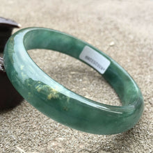 Load image into Gallery viewer, 10% OFF- 58/59/60mm Certified Natural Oily Green Jadeite Emerald A*Jade HandCarved Lucky Bracelet Bangle x3289