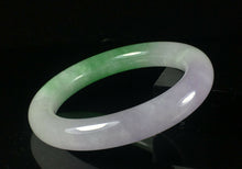 Load image into Gallery viewer, 10% OFF- 56/57/58mm Certified Natural 3 Color Jadeite Emerald A*Jade HandCarved Lucky Round Bracelet Bangle GX942
