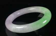 Load image into Gallery viewer, 10% OFF- 56/57/58mm Certified Natural 3 Color Jadeite Emerald A*Jade HandCarved Lucky Round Bracelet Bangle GX942