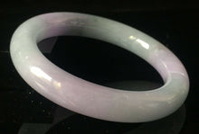 Load image into Gallery viewer, 10% OFF- 57/58/59mm Certified Natural Lavender Jadeite Emerald A*Jade HandCarved Lucky Round Bracelet Bangle GX816