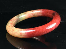 Load image into Gallery viewer, 10% OFF- 57/58/59mm Certified Natural Red Jadeite Emerald A*Jade HandCarved Lucky Jade Round Bangle A081