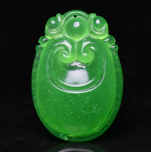 Load image into Gallery viewer, 10% OFF- Certified Natural Icy Green Jadeite Emerald A Jade HandCarved Lucky Dragon Pendant A537