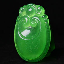 Load image into Gallery viewer, 10% OFF- Certified Natural Icy Green Jadeite Emerald A Jade HandCarved Lucky Dragon Pendant A537