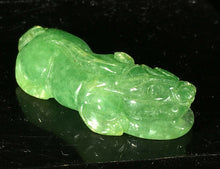 Load image into Gallery viewer, 10% OFF- Certified Natural Icy Green Jadeite Emerald A Jade HandCarved Lucky Dragon-Pixiu 貔貅 Pendant A537