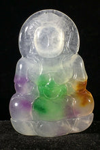 Load image into Gallery viewer, 10% OFF- Certified Natural Icy Multi-Color Jadeite Emerald A Jade HandCarved Blessing Guanyin Pendant A537
