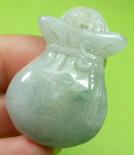 Load image into Gallery viewer, 10% OFF- Certified Natural Jadeite Emerald Jade HandCarved Translucent Blessing Coin Bag Pendant《Grade A》A5984