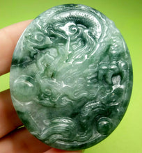 Load image into Gallery viewer, 10% OFF- Certified Natural Jadeite Emerald Jade HandCarved Translucent Lucky Dragon Pendant《Grade A》A9812