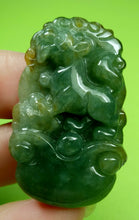 Load image into Gallery viewer, 10% OFF- Certified Natural Oily Green Jadeite Emerald A Jade HandCarved Translucent Lucky Dog YuanBao Pendant《Grade A》A6070