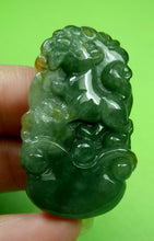 Load image into Gallery viewer, 10% OFF- Certified Natural Oily Green Jadeite Emerald A Jade HandCarved Translucent Lucky Dog YuanBao Pendant《Grade A》A6070