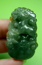 Load image into Gallery viewer, 10% OFF- Certified Natural Oily Green Jadeite Emerald A Jade HandCarved Translucent Lucky Dog YuanBao Pendant《Grade A》A6070
