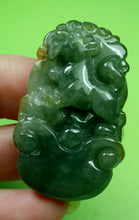Load image into Gallery viewer, 10% OFF- Certified Natural Oily Green Jadeite Emerald A Jade HandCarved Translucent Lucky Dog YuanBao Pendant《Grade A》A6070