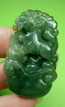 Load image into Gallery viewer, 10% OFF- Certified Natural Oily Green Jadeite Emerald A Jade HandCarved Translucent Lucky Dog YuanBao Pendant《Grade A》A6070