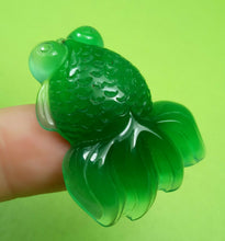 Load image into Gallery viewer, 10% OFF- Certified Natural Icy Green Emerald A Jade HandCarved Lucky Gold Fish Pendant A6167