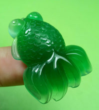 Load image into Gallery viewer, 10% OFF- Certified Natural Icy Green Emerald A Jade HandCarved Lucky Gold Fish Pendant A6167