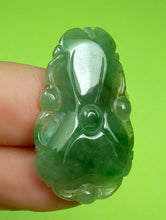 Load image into Gallery viewer, 10% OFF- Certified Natural Oily Green Jadeite Emerald A Jade HandCarved Translucent Lucky Lotus Leaf Pendant《Grade A》A