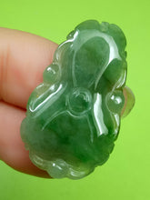 Load image into Gallery viewer, 10% OFF- Certified Natural Oily Green Jadeite Emerald A Jade HandCarved Translucent Lucky Lotus Leaf Pendant《Grade A》A