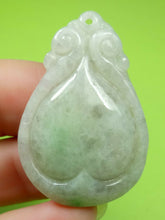Load image into Gallery viewer, 10% OFF- Certified Natural Jadeite Emerald Jade HandCarved Translucent Lucky Dragon Pendant《Grade A》A6023