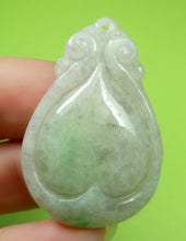 Load image into Gallery viewer, 10% OFF- Certified Natural Jadeite Emerald Jade HandCarved Translucent Lucky Dragon Pendant《Grade A》A6023