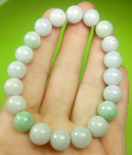 Load image into Gallery viewer, 10% OFF- 55-63mm Certified Natural Lavender Light Green Jadeite Emerald A Jade HandCarved Translucent Lucky 10MM Beads Stretchy-Bracelet《Grade A》A2459