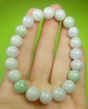 Load image into Gallery viewer, 10% OFF- 55-63mm Certified Natural Lavender Light Green Jadeite Emerald A Jade HandCarved Translucent Lucky 10MM Beads Stretchy-Bracelet《Grade A》A2459