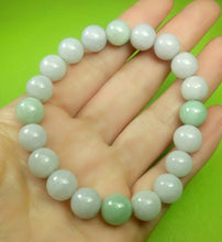 Load image into Gallery viewer, 10% OFF- 55-63mm Certified Natural Lavender Light Green Jadeite Emerald A Jade HandCarved Translucent Lucky 10MM Beads Stretchy-Bracelet《Grade A》A2459