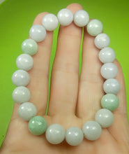 Load image into Gallery viewer, 10% OFF- 55-63mm Certified Natural Lavender Light Green Jadeite Emerald A Jade HandCarved Translucent Lucky 10MM Beads Stretchy-Bracelet《Grade A》A2459