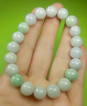 Load image into Gallery viewer, 10% OFF- 55-63mm Certified Natural Lavender Light Green Jadeite Emerald A Jade HandCarved Translucent Lucky 10MM Beads Stretchy-Bracelet《Grade A》A2459