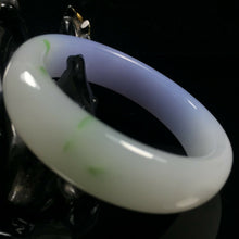 Load image into Gallery viewer, 10% OF- 54/55/56mm Certified Natural Lavender Emerald A*Jade HandCarved Lucky Bracelet Bangle A334