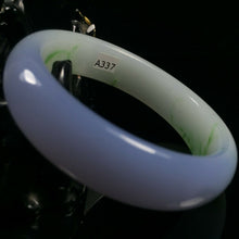 Load image into Gallery viewer, 10% OF- 58/59/60mm Certified Natural Lavender Emerald A*Jade HandCarved Lucky Bracelet Bangle A337