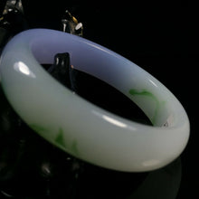 Load image into Gallery viewer, 10% OF- 58/59/60mm Certified Natural Lavender Emerald A*Jade HandCarved Lucky Bracelet Bangle A337