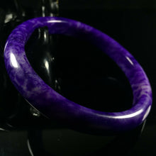 Load image into Gallery viewer, 10% OF- 63/64/65mm Certified Natural Lavender Emerald Jade A HandCarved Lucky Bracelet Bangle Z0029
