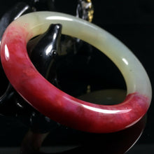 Load image into Gallery viewer, 10% OF- 53/54/55mm Certified Natural Red Emerald Xiu Jade A HandCarved Lucky Round Bracelet Bangle A006