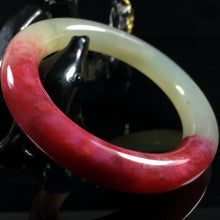 Load image into Gallery viewer, 10% OF- 53/54/55mm Certified Natural Red Emerald Xiu Jade A HandCarved Lucky Round Bracelet Bangle A006