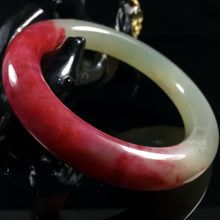 Load image into Gallery viewer, 10% OF- 53/54/55mm Certified Natural Red Emerald Xiu Jade A HandCarved Lucky Round Bracelet Bangle A006