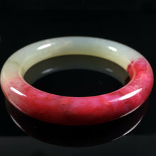 Load image into Gallery viewer, 10% OF- 53/54/55mm Certified Natural Red Emerald Xiu Jade A HandCarved Lucky Round Bracelet Bangle A006