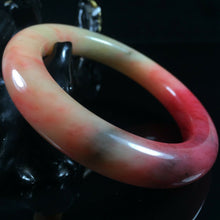 Load image into Gallery viewer, 10% OF- 52/53/54mm Certified Natural Red Emerald Xiu Jade A HandCarved Lucky Round Bracelet Bangle A137